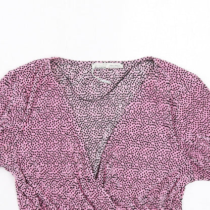 Womens UK Size M Pull&Bear Pink Basic T-Shirt
