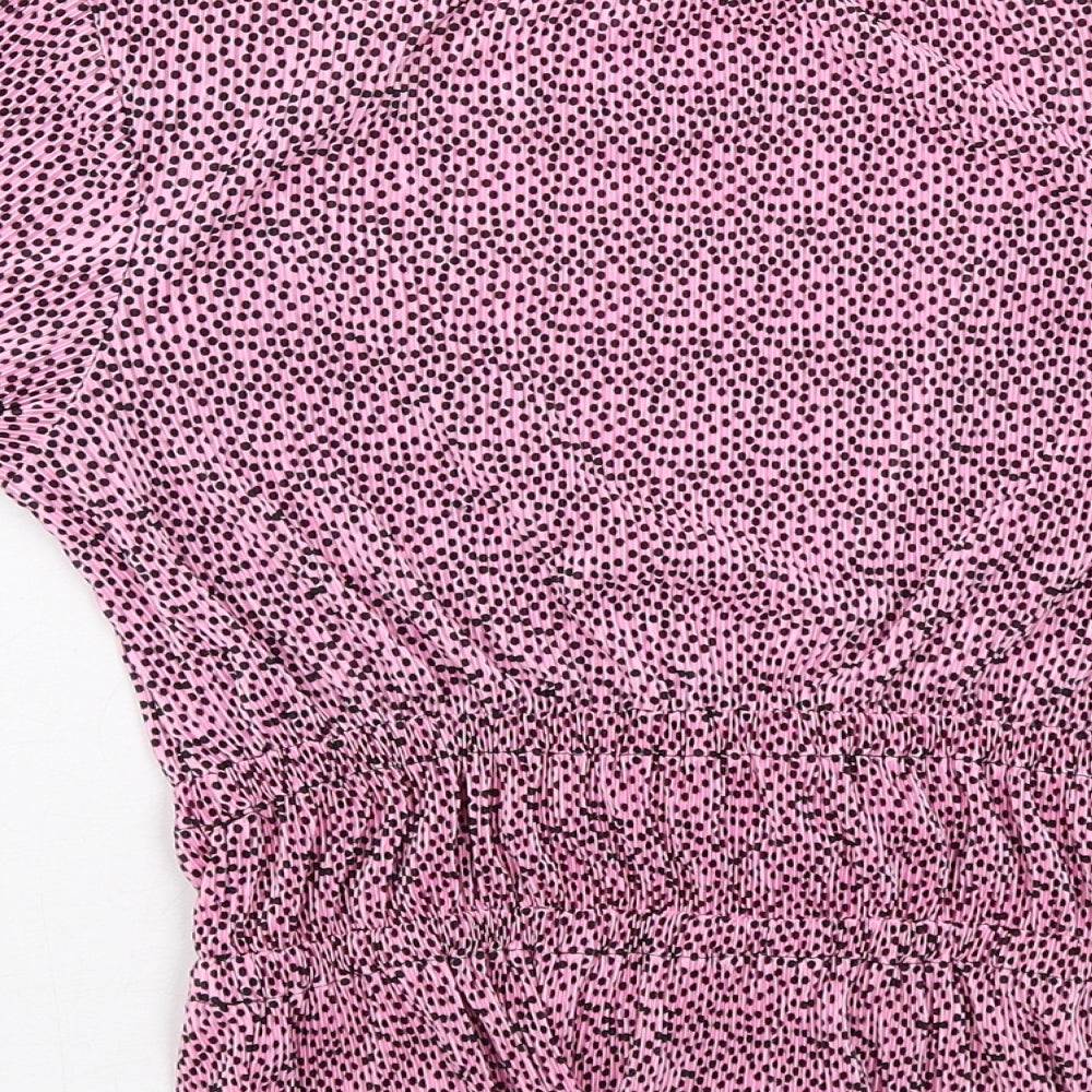 Womens UK Size M Pull&Bear Pink Basic T-Shirt