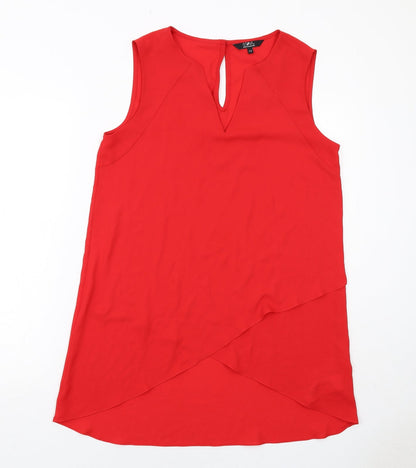 Womens UK Size 12 Julien Macdonald Red Basic Blouse
