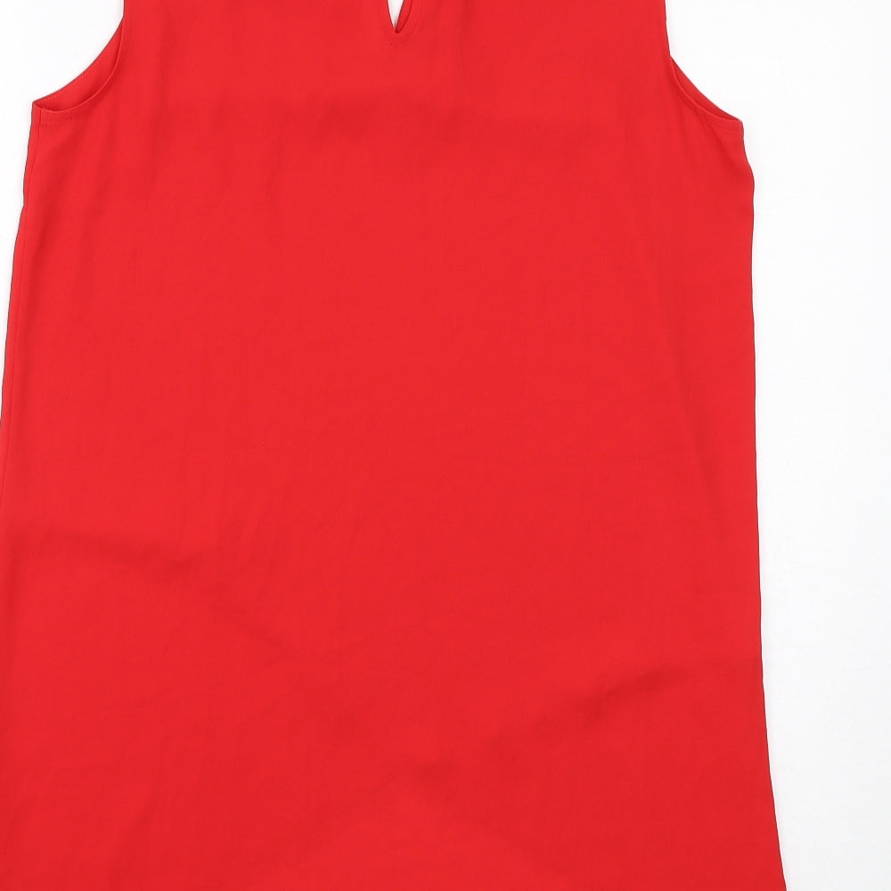 Womens UK Size 12 Julien Macdonald Red Basic Blouse
