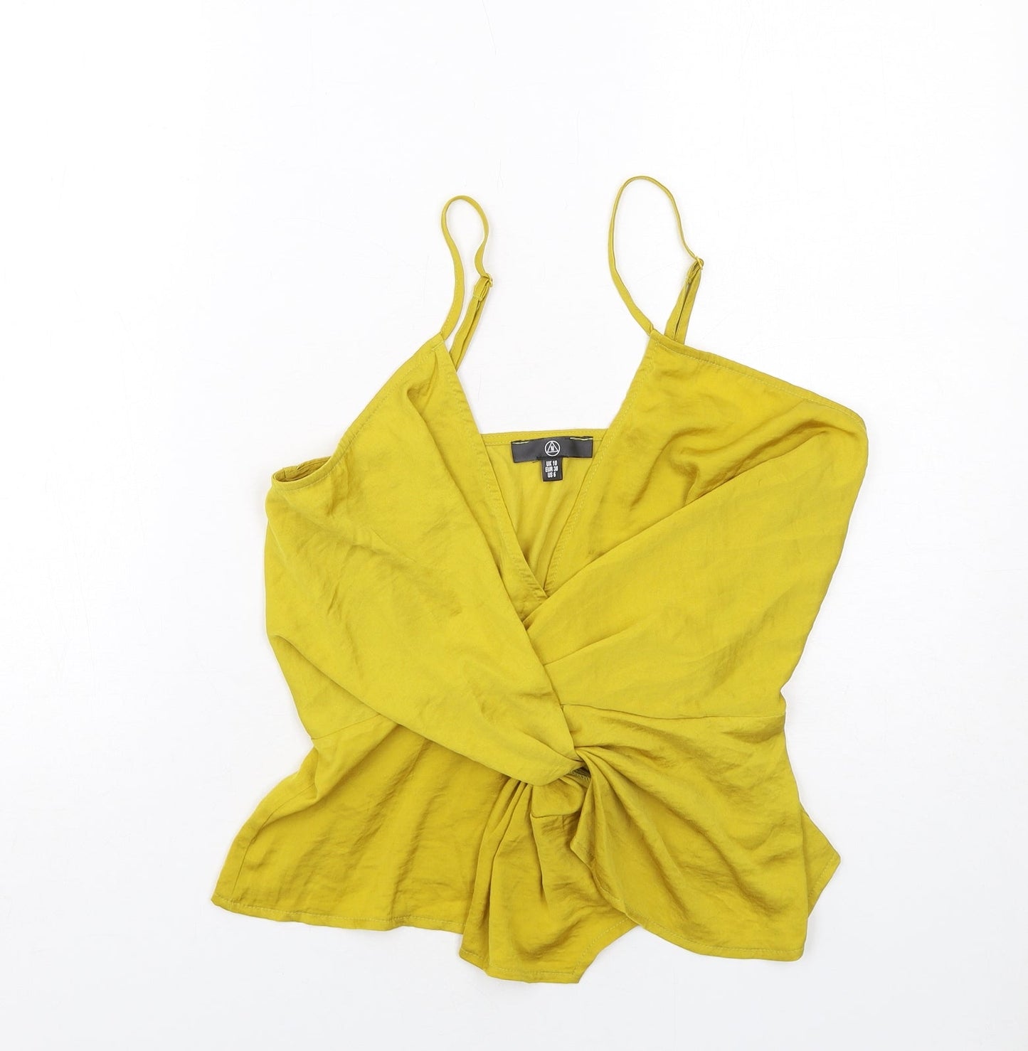 Womens UK Size 10 Missguided Yellow Camisole Tank