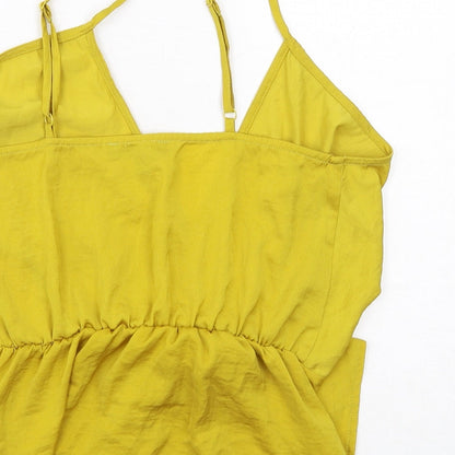 Womens UK Size 10 Missguided Yellow Camisole Tank