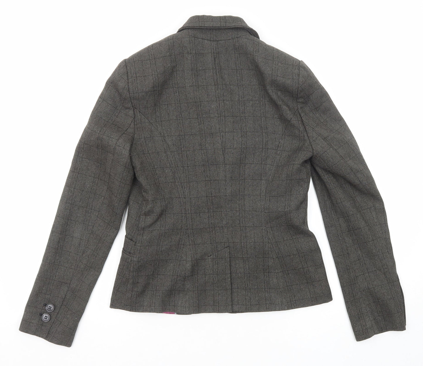 NEXT Womens Grey Check Polyester Jacket Blazer Size 6