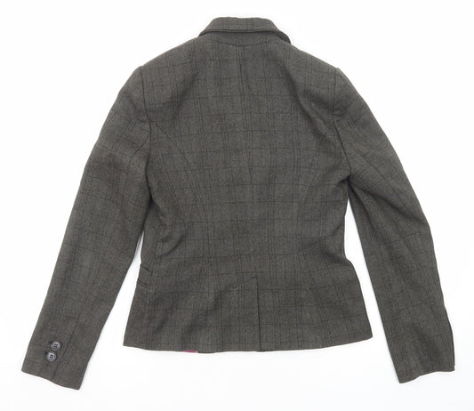 NEXT Womens Grey Check Polyester Jacket Blazer Size 6