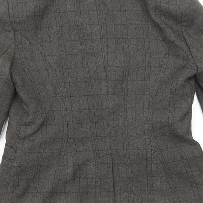 NEXT Womens Grey Check Polyester Jacket Blazer Size 6