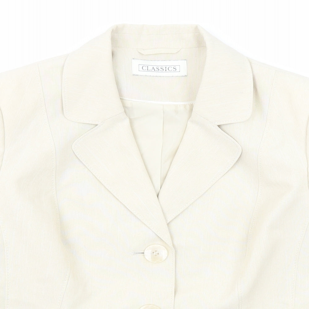 BHS Womens Beige Polyester Jacket Blazer Size 14