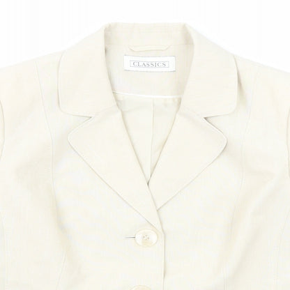 BHS Womens Beige Polyester Jacket Blazer Size 14