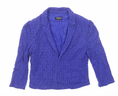 Morgan Womens Blue Jacket Blazer Size 12 Hook & Eye