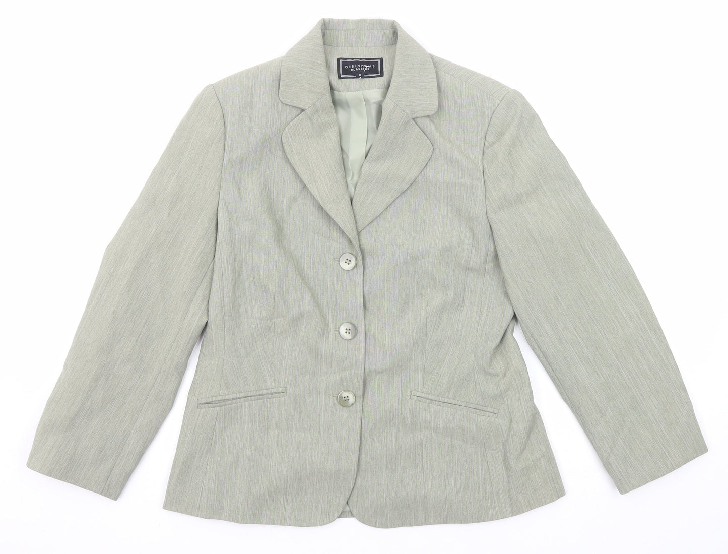 Debenhams Womens Green Polyester Jacket Blazer Size 10