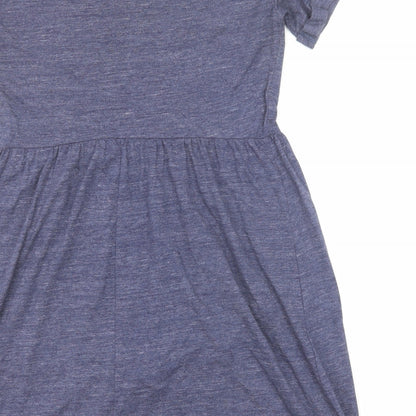 Topshop Womens Purple Polyamide A-Line Size 10 Round Neck Pullover - Lace Details