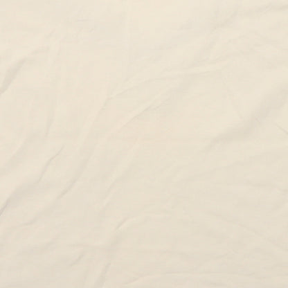 EWM Womens Beige Polyester Basic T-Shirt Size M V-Neck