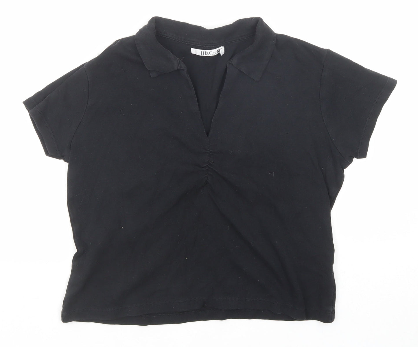 Womens UK Size M M&Co Black Basic Polo