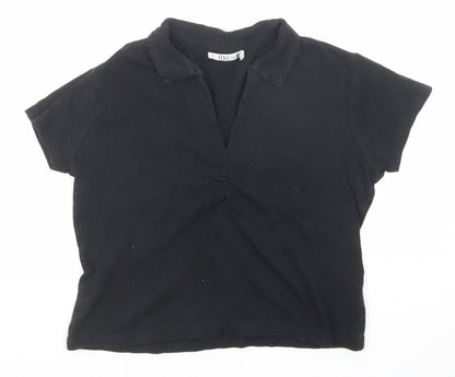 Womens UK Size M M&Co Black Basic Polo