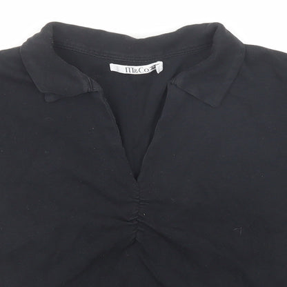 Womens UK Size M M&Co Black Basic Polo