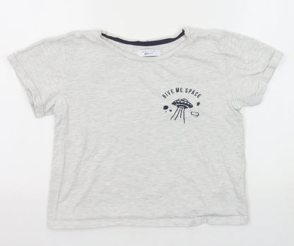 New Look Girls Grey Cotton Basic T-Shirt Size M Round Neck Pullover - Give Me Space