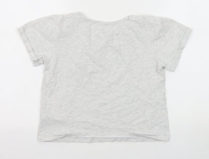 New Look Girls Grey Cotton Basic T-Shirt Size M Round Neck Pullover - Give Me Space