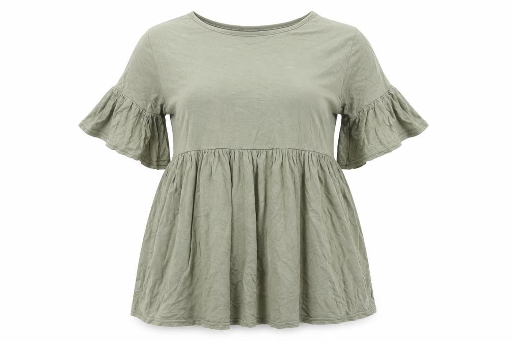 Womens UK Size 8 Boohoo Green Basic T-Shirt