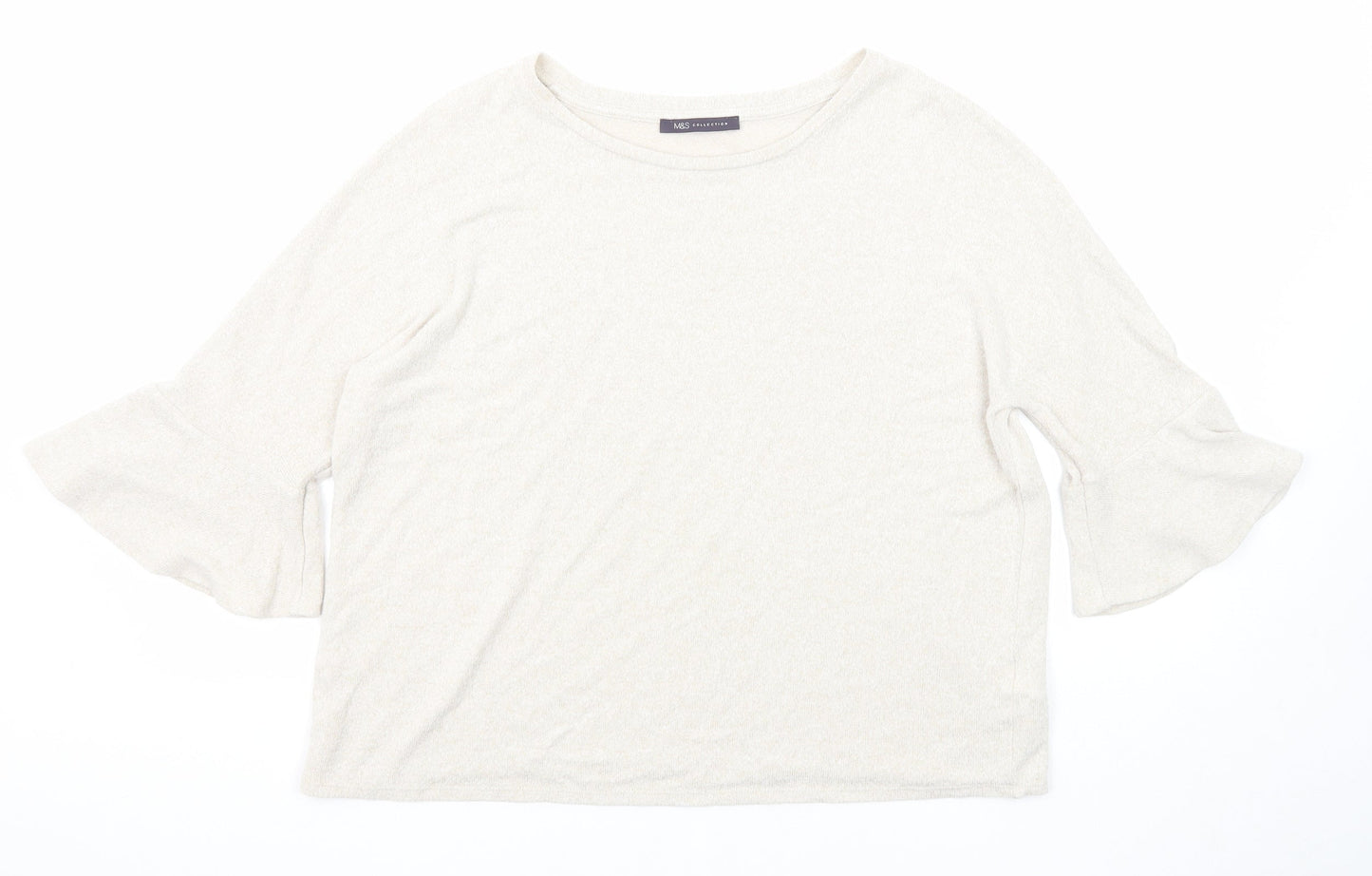 Womens UK Size 14 Marks and Spencer Beige Pullover Jumper