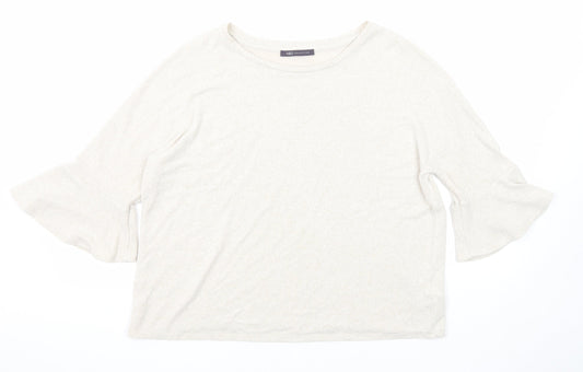 Womens UK Size 14 Marks and Spencer Beige Pullover Jumper