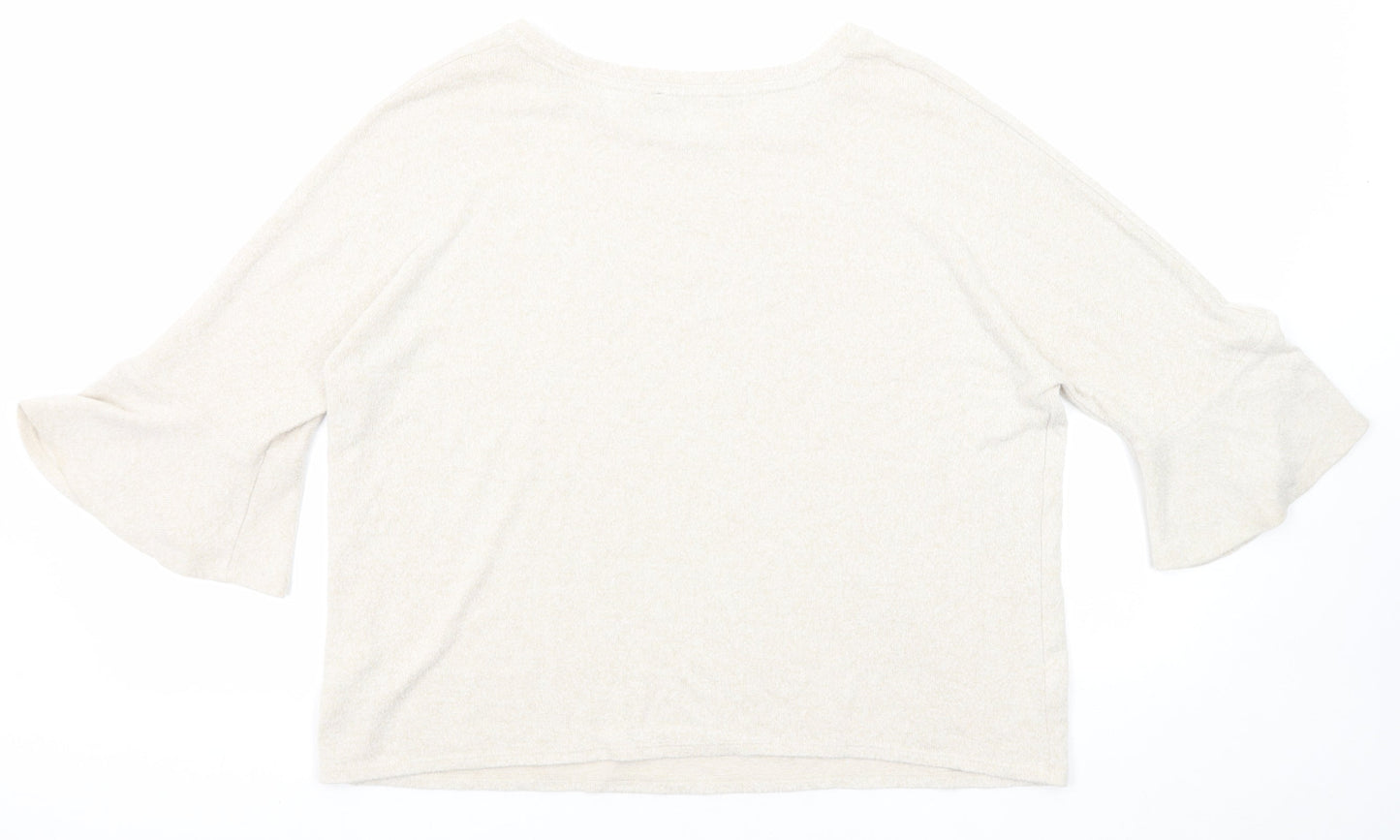 Womens UK Size 14 Marks and Spencer Beige Pullover Jumper