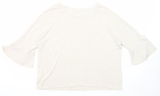 Womens UK Size 14 Marks and Spencer Beige Pullover Jumper