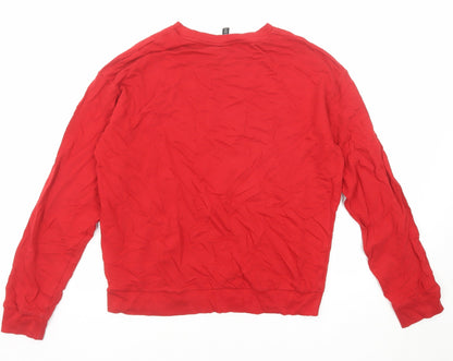 Womens UK Size M Divided by H&M Red Pullover Sweatshirt
