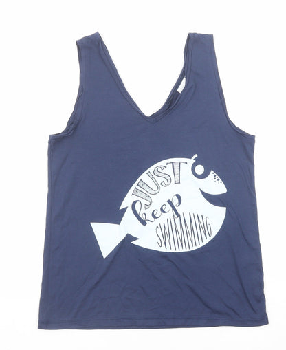 Womens UK Size S Disney Black Basic Tank