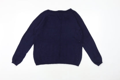 Womens UK Size 10 Marks and Spencer Blue Pullover Jumper