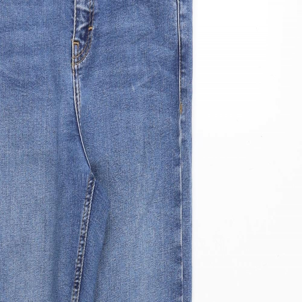 Topshop Womens Blue Cotton Skinny Jeans Size 26 in Regular Zip