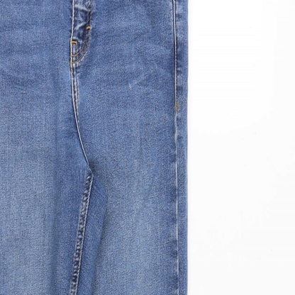 Topshop Womens Blue Cotton Skinny Jeans Size 26 in Regular Zip