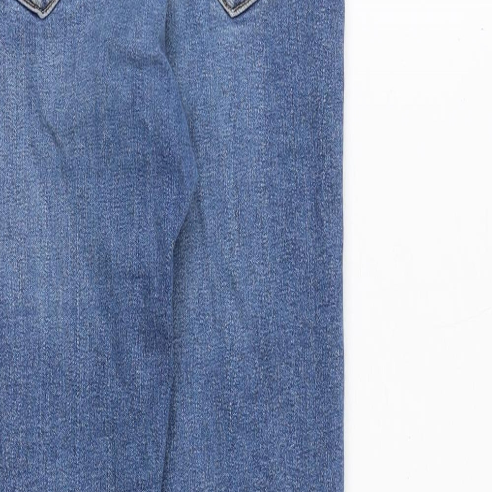 Topshop Womens Blue Cotton Skinny Jeans Size 26 in Regular Zip
