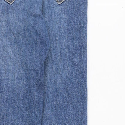 Topshop Womens Blue Cotton Skinny Jeans Size 26 in Regular Zip