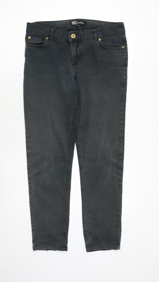 Denim 24/7 Womens Grey Polyester Skinny Jeans Size 32 in Regular Zip