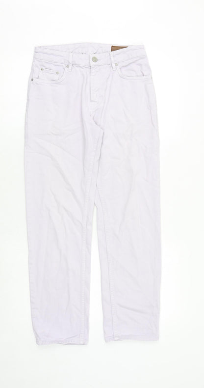 ASOS Womens Purple Cotton Straight Jeans Size 28 in Regular Zip