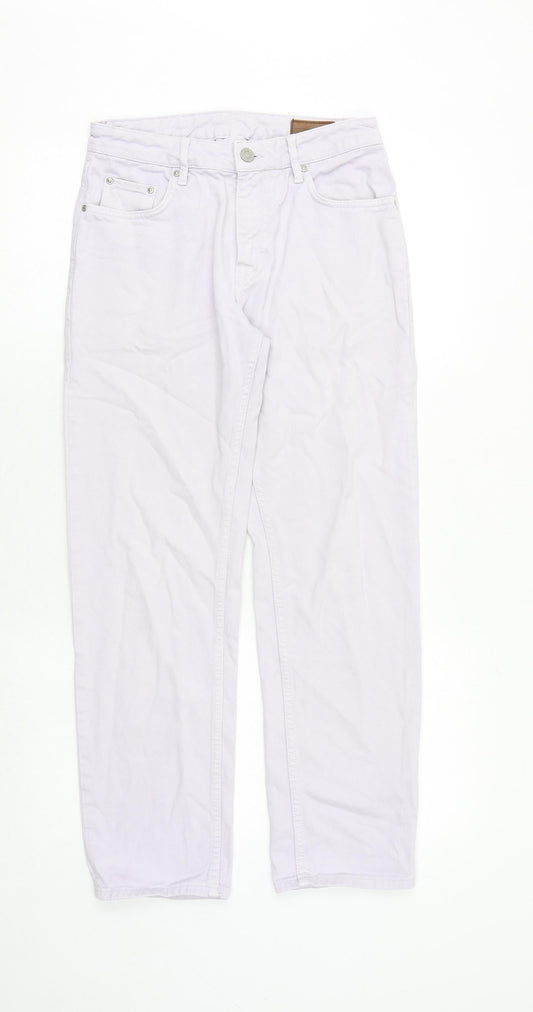 ASOS Womens Purple Cotton Straight Jeans Size 28 in Regular Zip