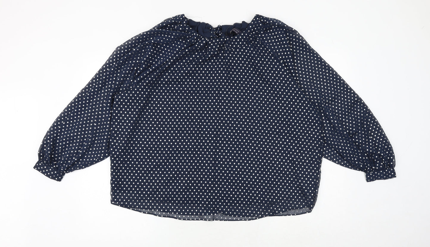 Womens UK Size 14 Marks and Spencer Blue Basic Blouse