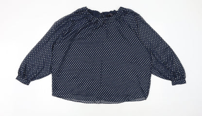 Womens UK Size 14 Marks and Spencer Blue Basic Blouse
