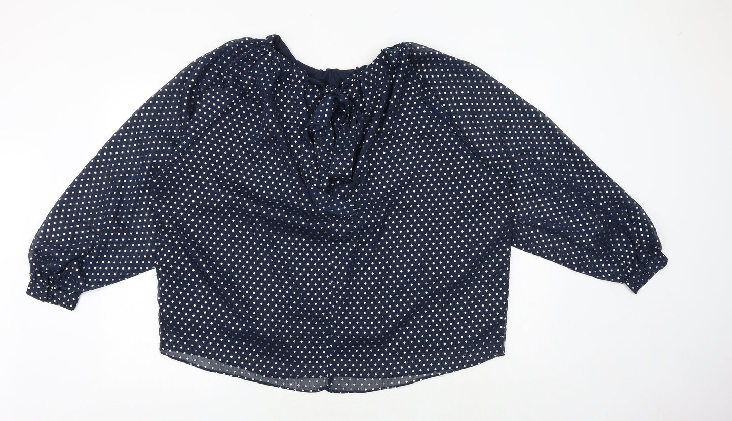 Womens UK Size 14 Marks and Spencer Blue Basic Blouse