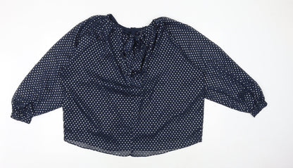 Womens UK Size 14 Marks and Spencer Blue Basic Blouse