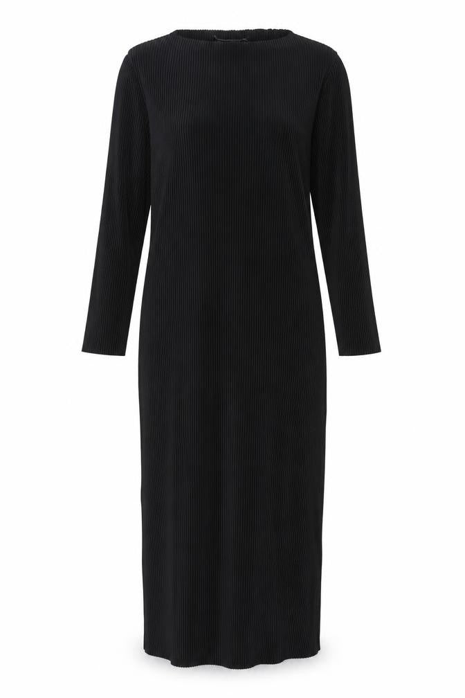Marks and Spencer Womens Black Polyester Sheath Size 10 Boat Neck Pullover - Ribbed