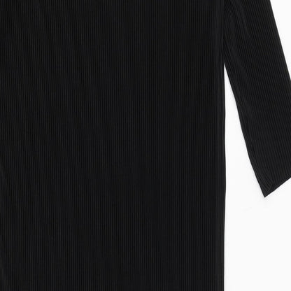Marks and Spencer Womens Black Polyester Sheath Size 10 Boat Neck Pullover - Ribbed
