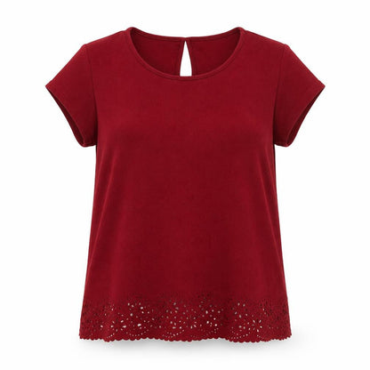 Womens UK Size 14 Original Red Basic T-Shirt