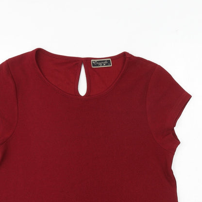 Womens UK Size 14 Original Red Basic T-Shirt