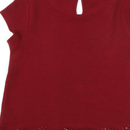 Womens UK Size 14 Original Red Basic T-Shirt