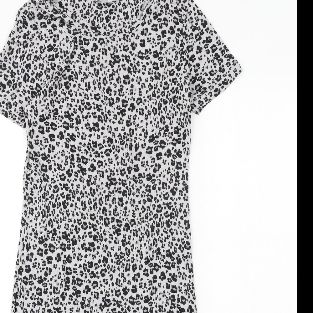 Marks and Spencer Womens Grey Animal Print Viscose Top Dress Size 6 - Leopard Print