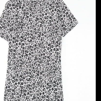 Marks and Spencer Womens Grey Animal Print Viscose Top Dress Size 6 - Leopard Print