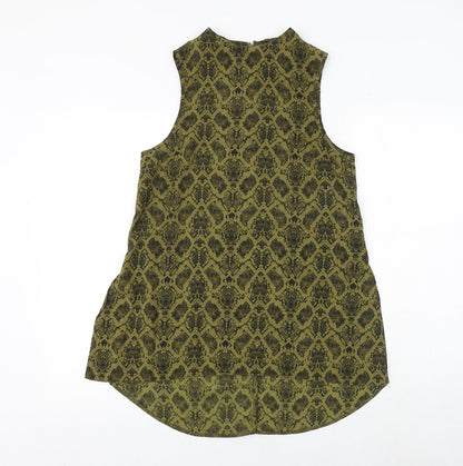 Womens UK Size 8 Topshop Yellow Basic Tank