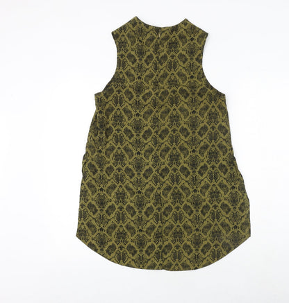 Womens UK Size 8 Topshop Yellow Basic Tank