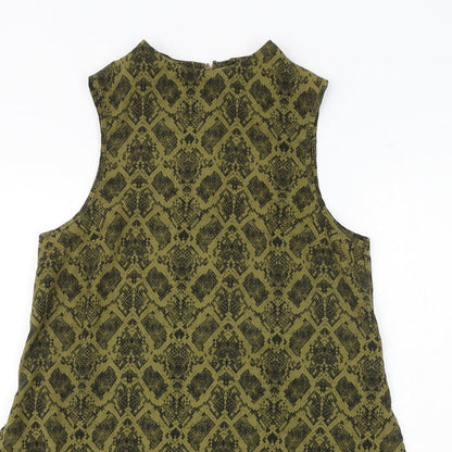 Womens UK Size 8 Topshop Yellow Basic Tank