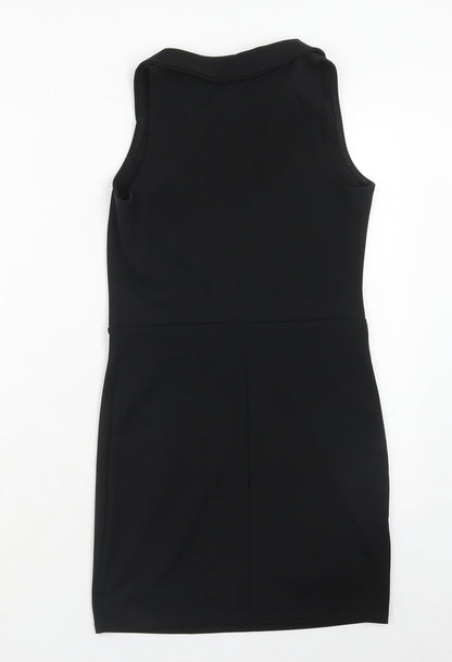 I-X London Womens Black Polyester A-Line Size 8 Collared Pullover